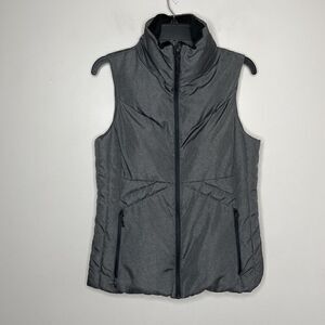 CHAMPION Vest Womens Medium M Heather Gray Full-Zip Puffer Zip-Pockets